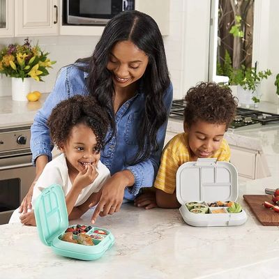 Bento Box For Teens Kids Lunch Box Container Versatile Leakproof 4-Compartment Bento-Style Lunch Box Porsi-Dikontrol